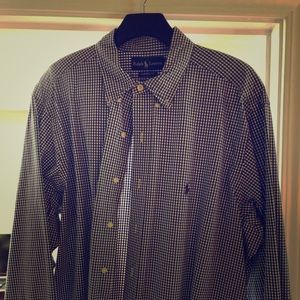 Ralph Lauren dress shirt size XL blue/ white check